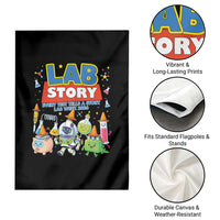 Lab Story Every Test Tells a Story Lab Week 2026 Garden Flag Science Characters Lab Techs Medical Laboratory