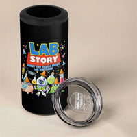 Lab Story Every Test Tells a Story Lab Week 2026 4 in 1 Can Cooler Tumbler Science Characters Lab Techs Medical Laboratory