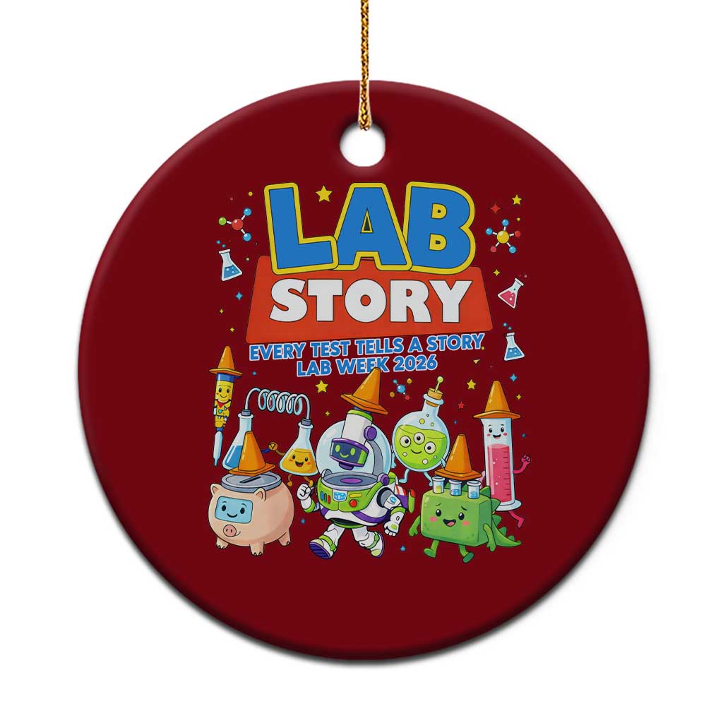 Lab Story Every Test Tells a Story Lab Week 2026 Ceramic Ornament Science Characters Lab Techs Medical Laboratory