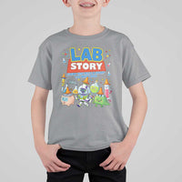 Lab Story Every Test Tells a Story Lab Week 2026 T Shirt For Kid Science Characters Lab Techs Medical Laboratory