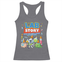 Lab Story Every Test Tells a Story Lab Week 2026 Racerback Tank Top Science Characters Lab Techs Medical Laboratory
