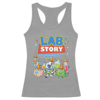 Lab Story Every Test Tells a Story Lab Week 2026 Racerback Tank Top Science Characters Lab Techs Medical Laboratory