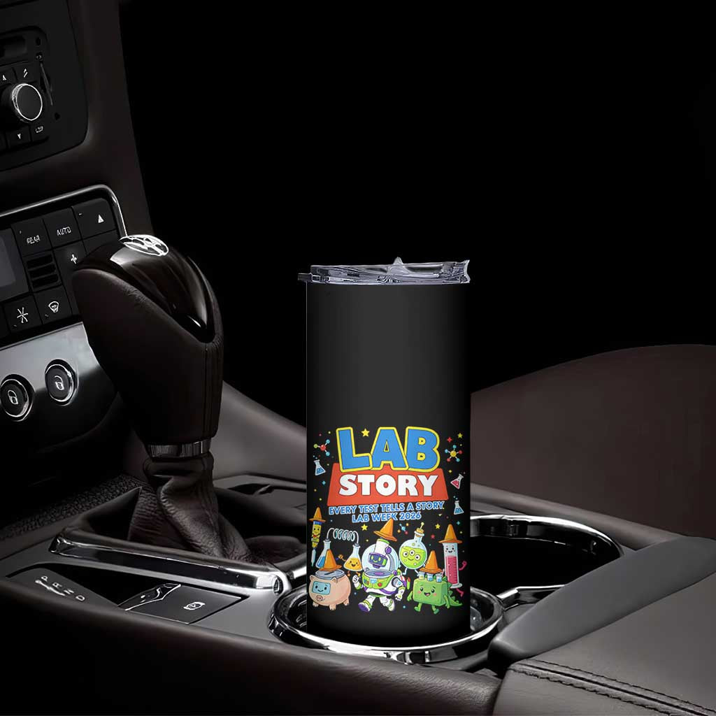 Lab Story Every Test Tells a Story Lab Week 2026 Skinny Tumbler Science Characters Lab Techs Medical Laboratory