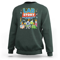 Lab Story Every Test Tells a Story Lab Week 2026 Sweatshirt Science Characters Lab Techs Medical Laboratory