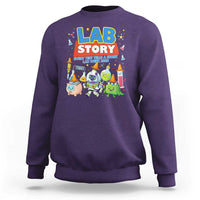 Lab Story Every Test Tells a Story Lab Week 2026 Sweatshirt Science Characters Lab Techs Medical Laboratory