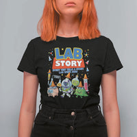 Lab Story Every Test Tells a Story Lab Week 2026 T Shirt For Women Science Characters Lab Techs Medical Laboratory