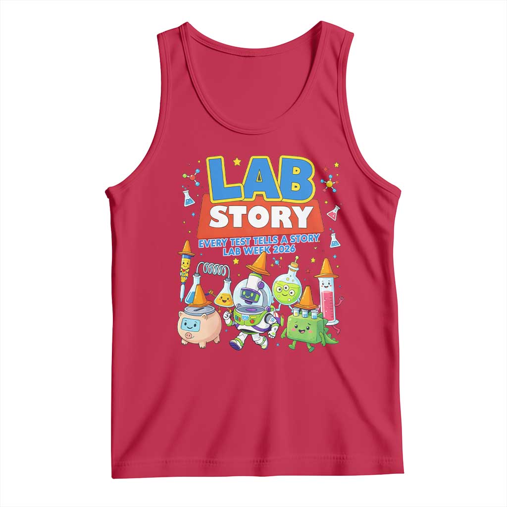 Lab Story Every Test Tells a Story Lab Week 2026 Tank Top Science Characters Lab Techs Medical Laboratory