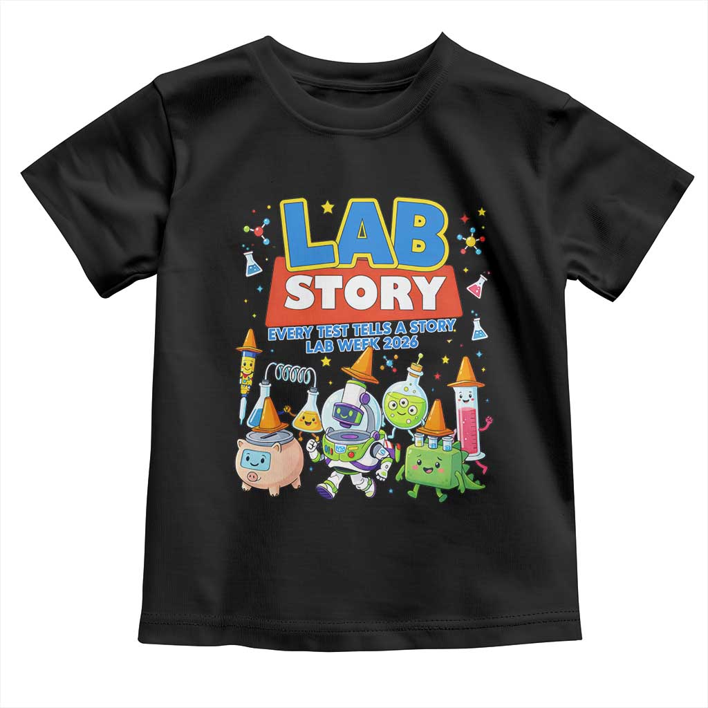 Lab Story Every Test Tells a Story Lab Week 2026 Toddler T Shirt Science Characters Lab Techs Medical Laboratory