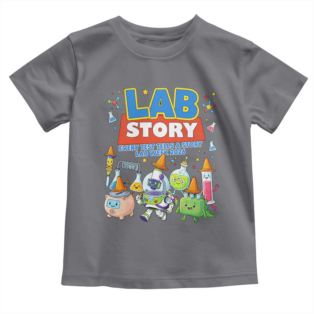 Lab Story Every Test Tells a Story Lab Week 2026 Toddler T Shirt Science Characters Lab Techs Medical Laboratory