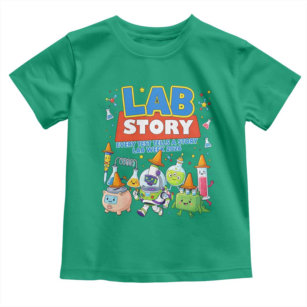 Lab Story Every Test Tells a Story Lab Week 2026 Toddler T Shirt Science Characters Lab Techs Medical Laboratory