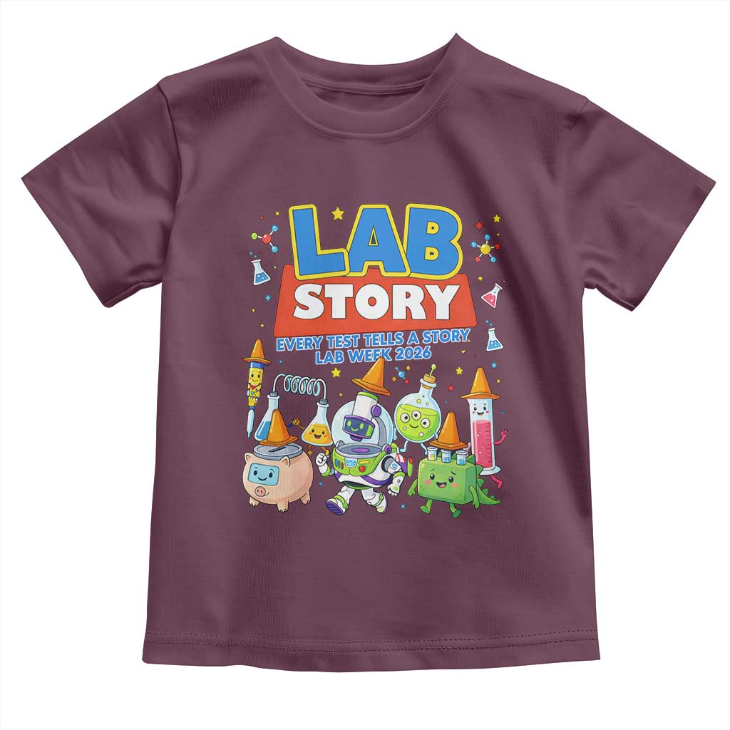 Lab Story Every Test Tells a Story Lab Week 2026 Toddler T Shirt Science Characters Lab Techs Medical Laboratory