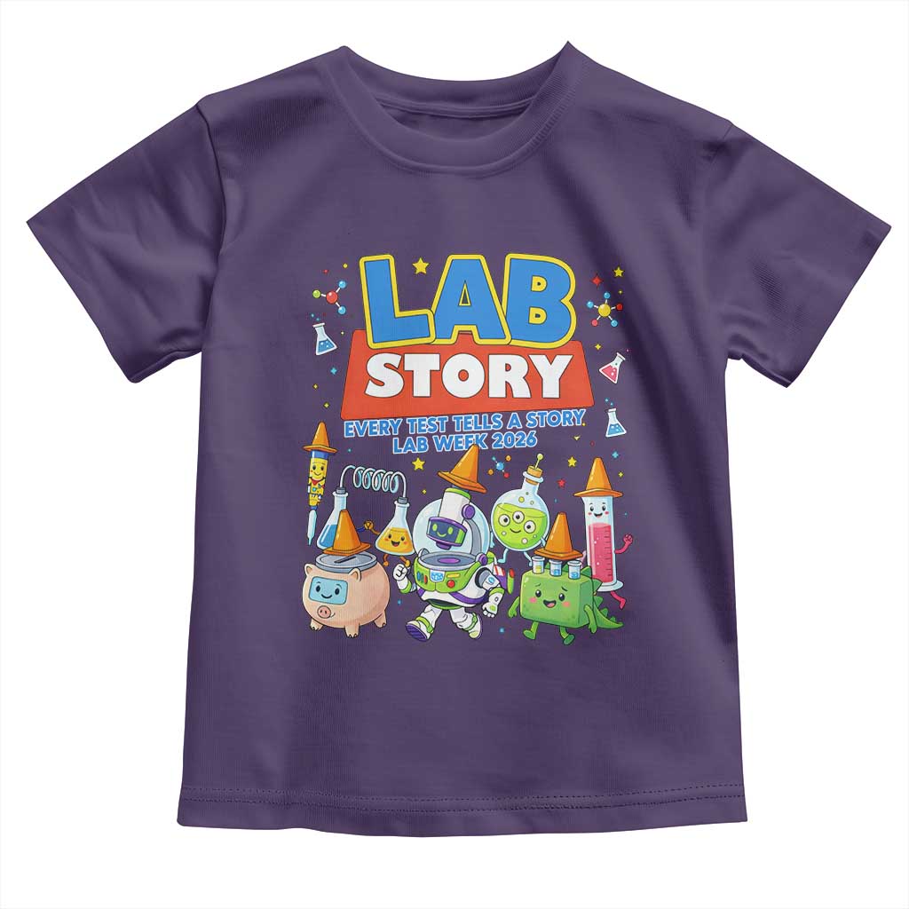 Lab Story Every Test Tells a Story Lab Week 2026 Toddler T Shirt Science Characters Lab Techs Medical Laboratory