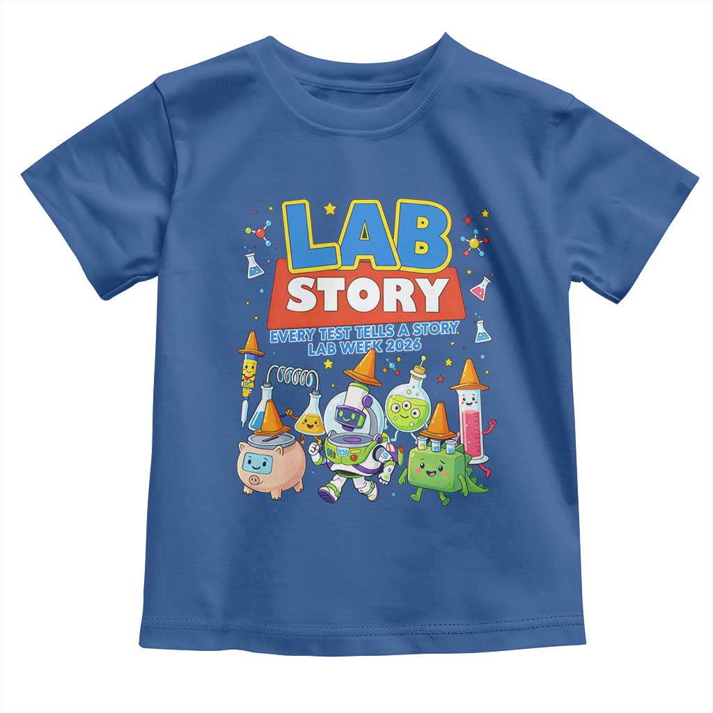 Lab Story Every Test Tells a Story Lab Week 2026 Toddler T Shirt Science Characters Lab Techs Medical Laboratory