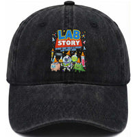 Lab Story Every Test Tells a Story Lab Week 2026 Washed Cotton Baseball Cap Science Characters Lab Techs Medical Laboratory