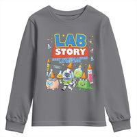Lab Story Every Test Tells a Story Lab Week 2026 Youth Sweatshirt Science Characters Lab Techs Medical Laboratory