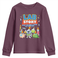 Lab Story Every Test Tells a Story Lab Week 2026 Youth Sweatshirt Science Characters Lab Techs Medical Laboratory