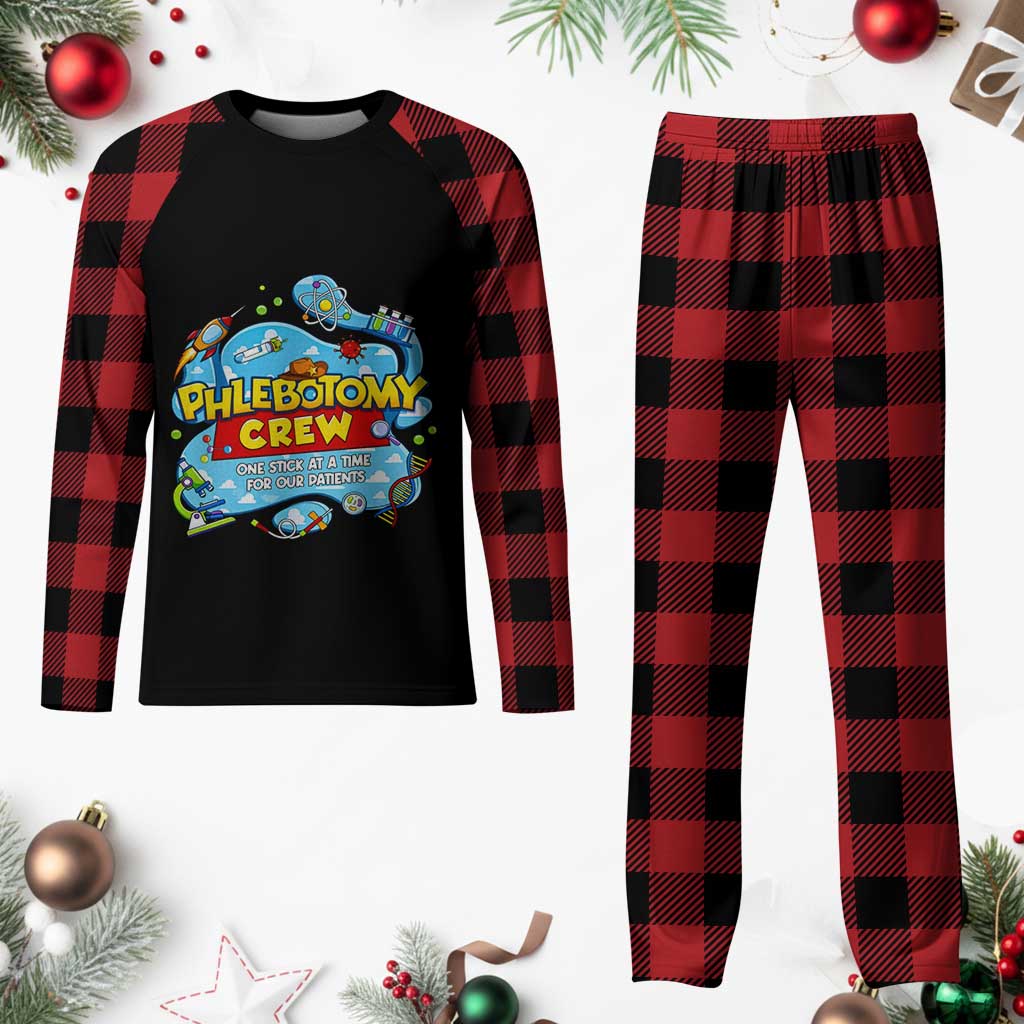 Phlebotomy Crew Lab Week 2026 Plaid Pajama Set One Stick At A Time Funny Phlebotomist Healthcare Lab