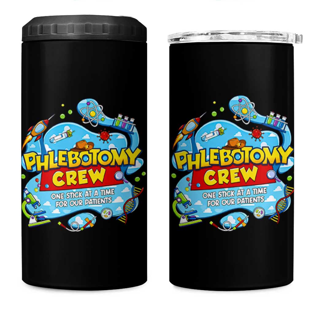 Phlebotomy Crew Lab Week 2026 4 in 1 Can Cooler Tumbler One Stick At A Time Funny Phlebotomist Healthcare Lab