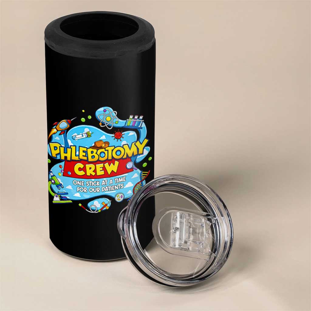 Phlebotomy Crew Lab Week 2026 4 in 1 Can Cooler Tumbler One Stick At A Time Funny Phlebotomist Healthcare Lab