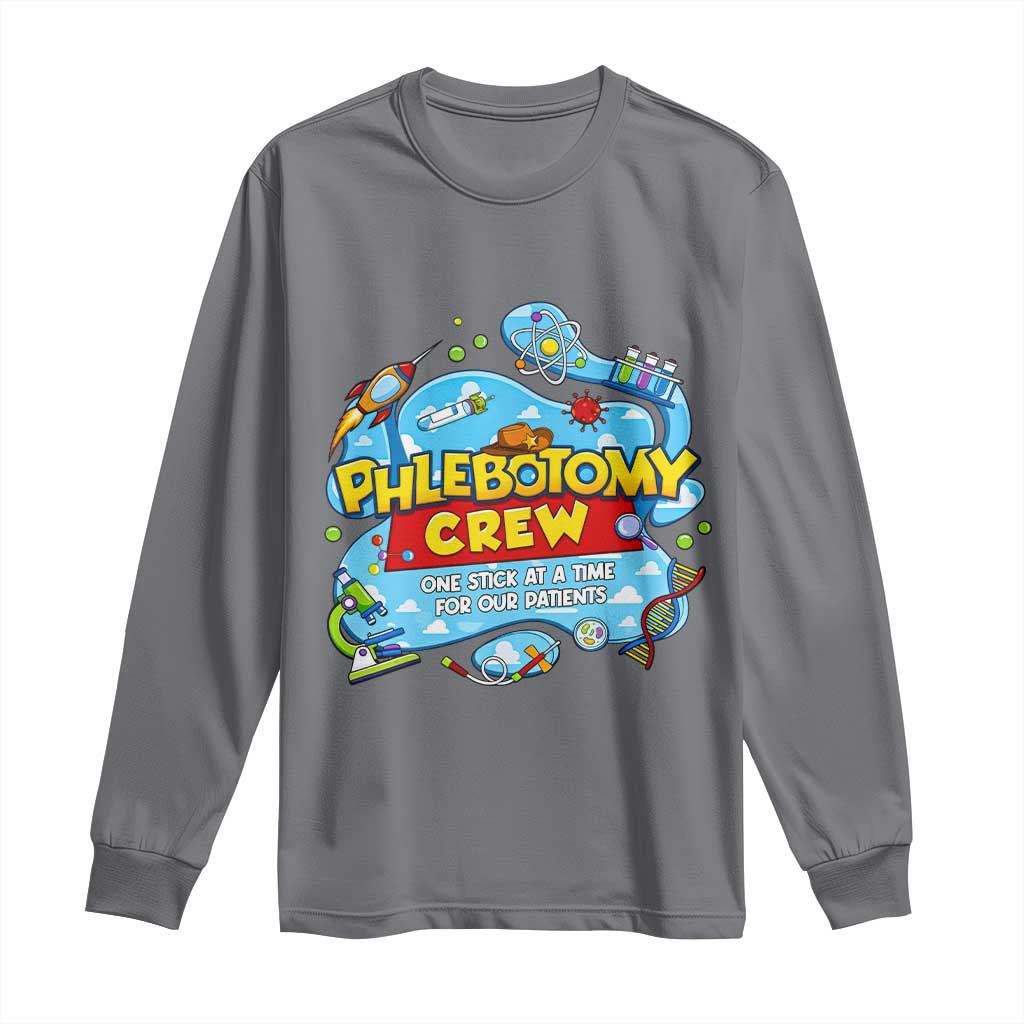 Phlebotomy Crew Lab Week 2026 Long Sleeve Shirt One Stick At A Time Funny Phlebotomist Healthcare Lab