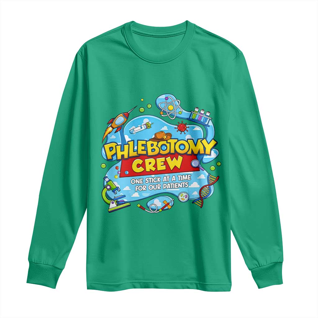 Phlebotomy Crew Lab Week 2026 Long Sleeve Shirt One Stick At A Time Funny Phlebotomist Healthcare Lab