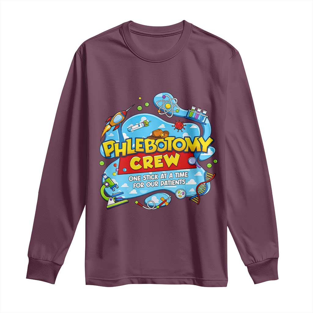 Phlebotomy Crew Lab Week 2026 Long Sleeve Shirt One Stick At A Time Funny Phlebotomist Healthcare Lab