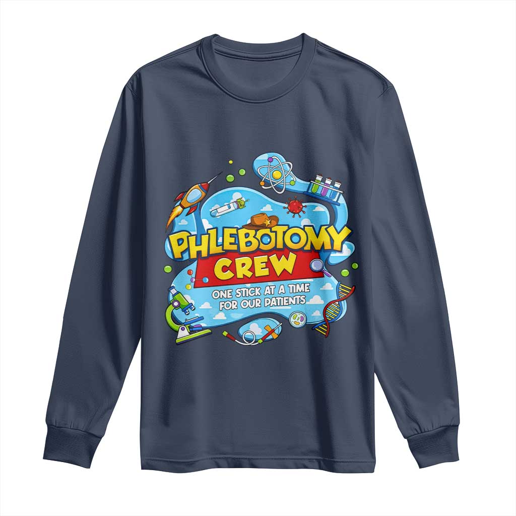 Phlebotomy Crew Lab Week 2026 Long Sleeve Shirt One Stick At A Time Funny Phlebotomist Healthcare Lab