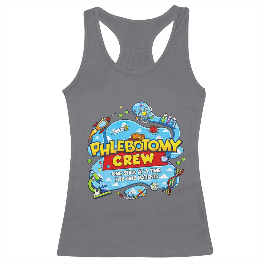 Phlebotomy Crew Lab Week 2026 Racerback Tank Top One Stick At A Time Funny Phlebotomist Healthcare Lab