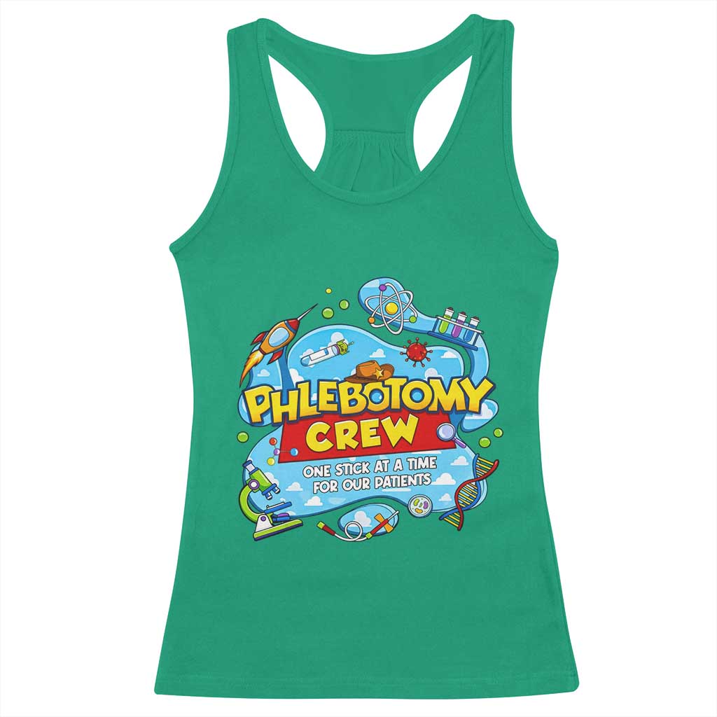 Phlebotomy Crew Lab Week 2026 Racerback Tank Top One Stick At A Time Funny Phlebotomist Healthcare Lab