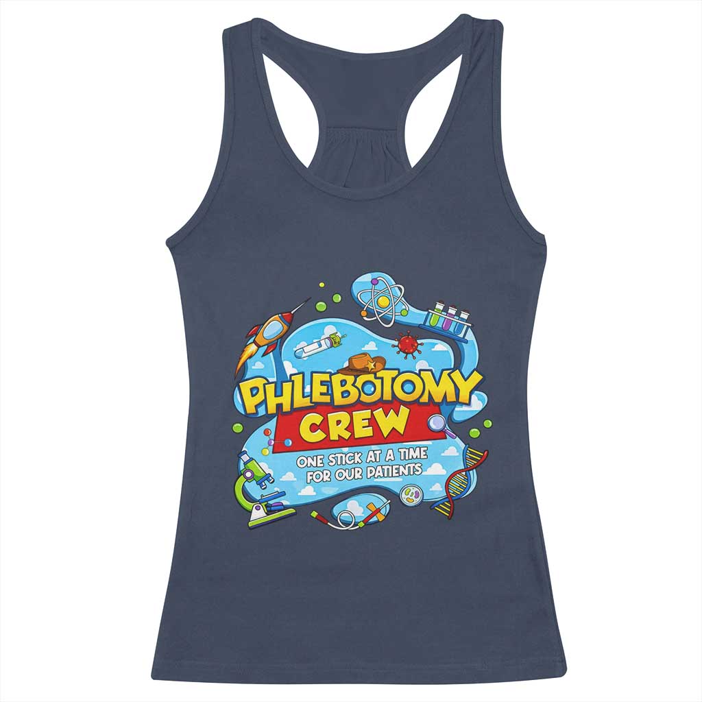 Phlebotomy Crew Lab Week 2026 Racerback Tank Top One Stick At A Time Funny Phlebotomist Healthcare Lab