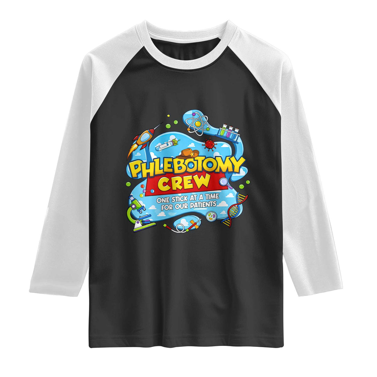 Phlebotomy Crew Lab Week 2026 Raglan Shirt One Stick At A Time Funny Phlebotomist Healthcare Lab