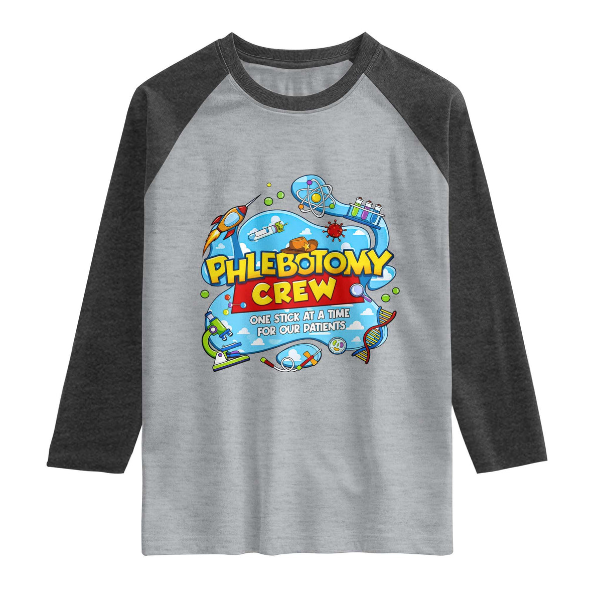 Phlebotomy Crew Lab Week 2026 Raglan Shirt One Stick At A Time Funny Phlebotomist Healthcare Lab