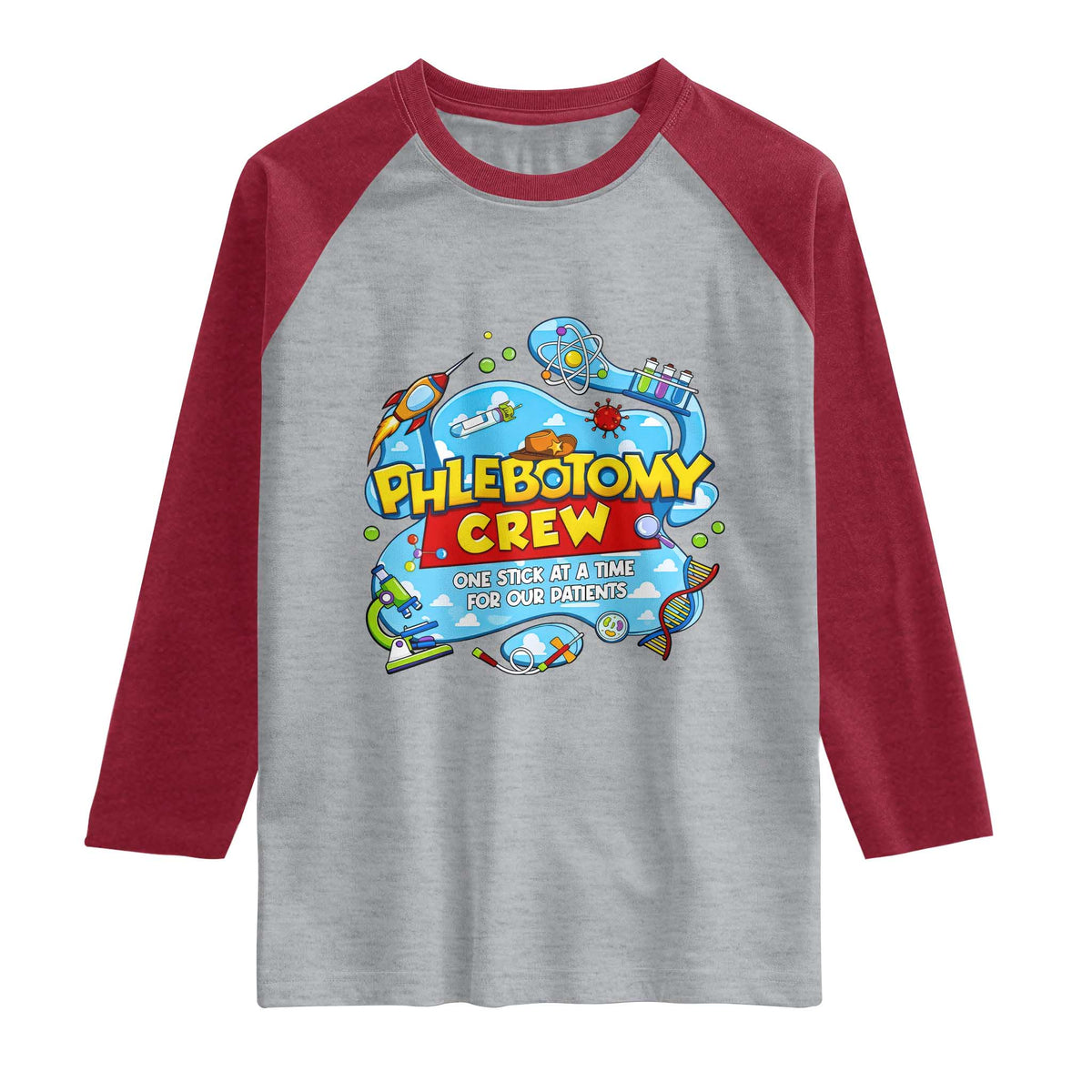 Phlebotomy Crew Lab Week 2026 Raglan Shirt One Stick At A Time Funny Phlebotomist Healthcare Lab