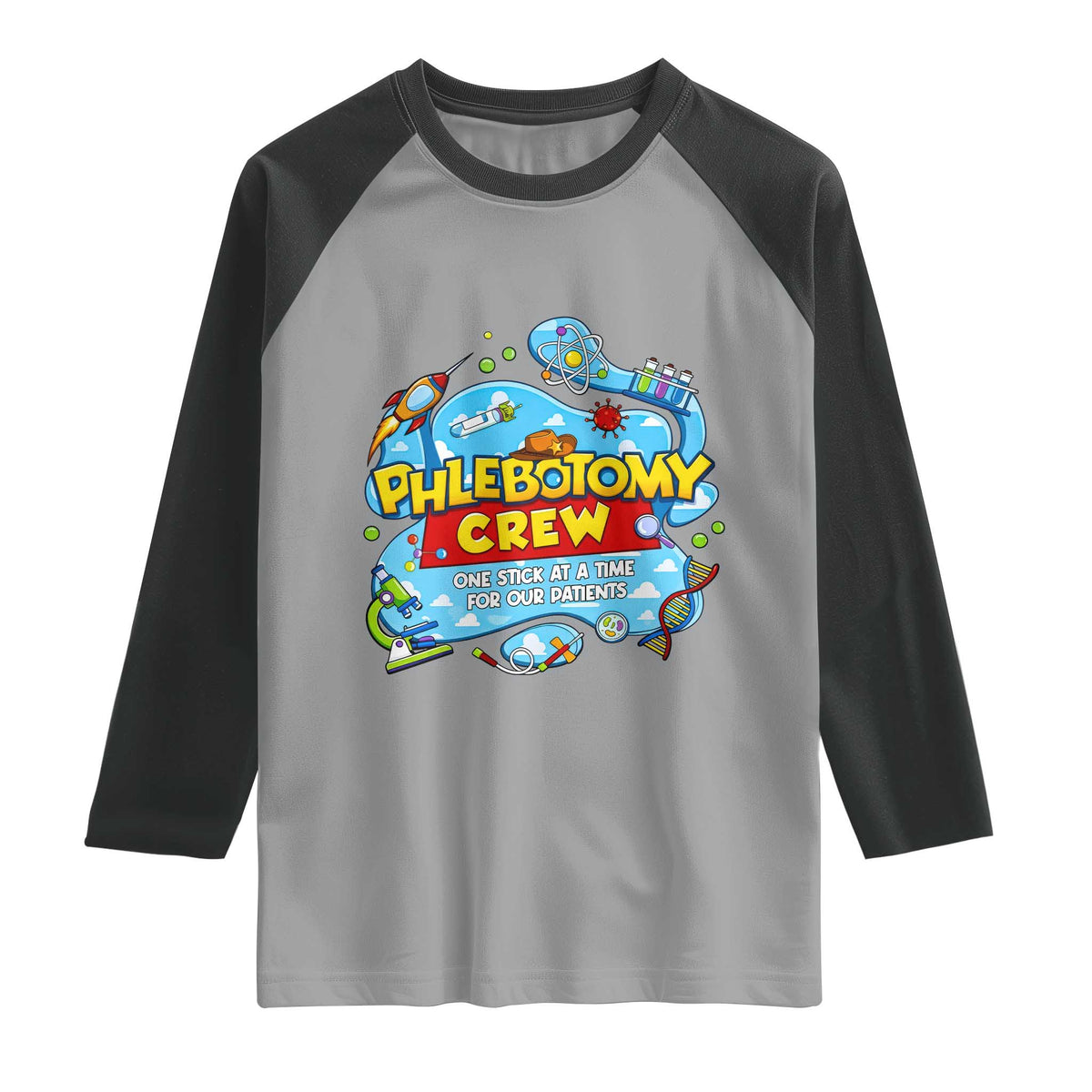 Phlebotomy Crew Lab Week 2026 Raglan Shirt One Stick At A Time Funny Phlebotomist Healthcare Lab
