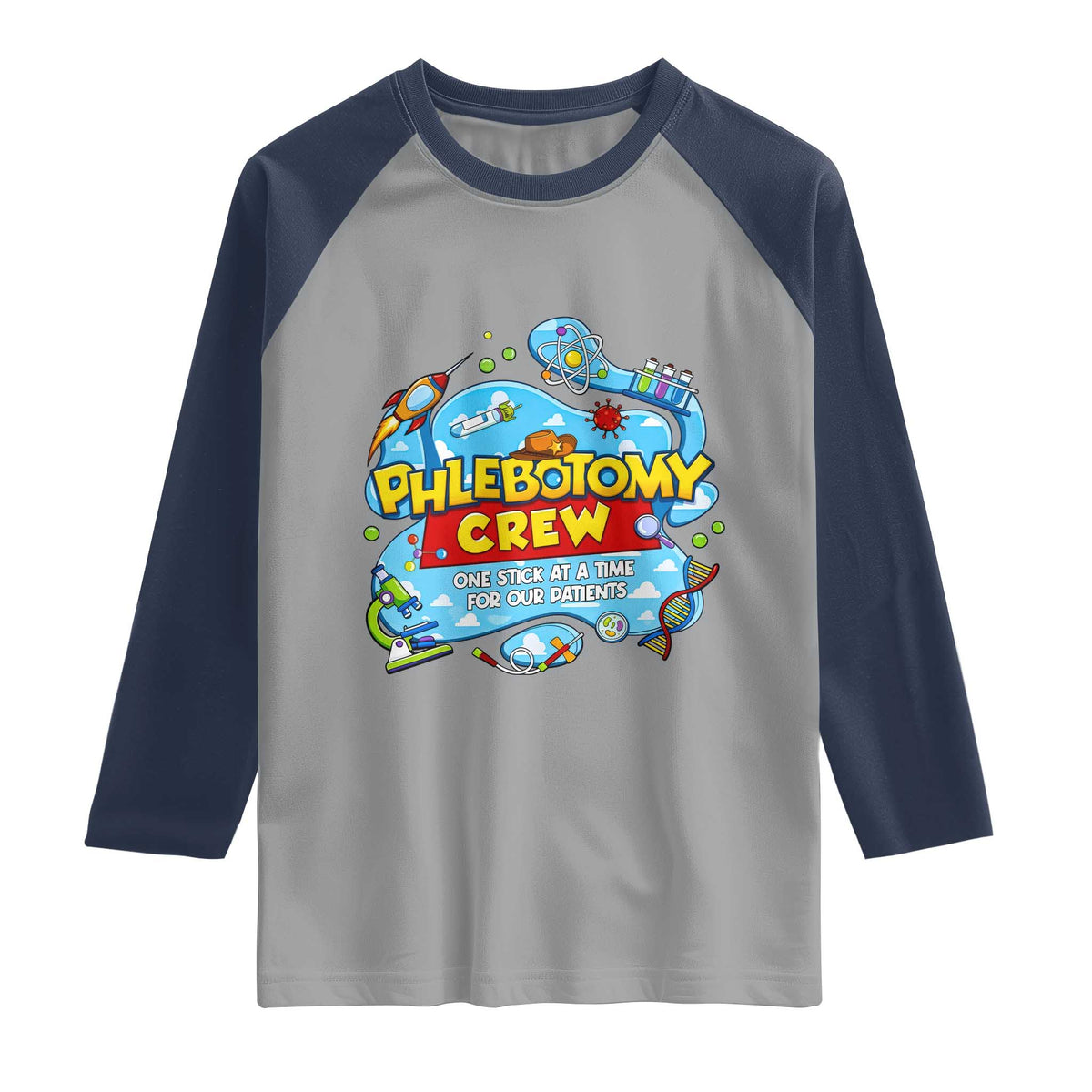 Phlebotomy Crew Lab Week 2026 Raglan Shirt One Stick At A Time Funny Phlebotomist Healthcare Lab