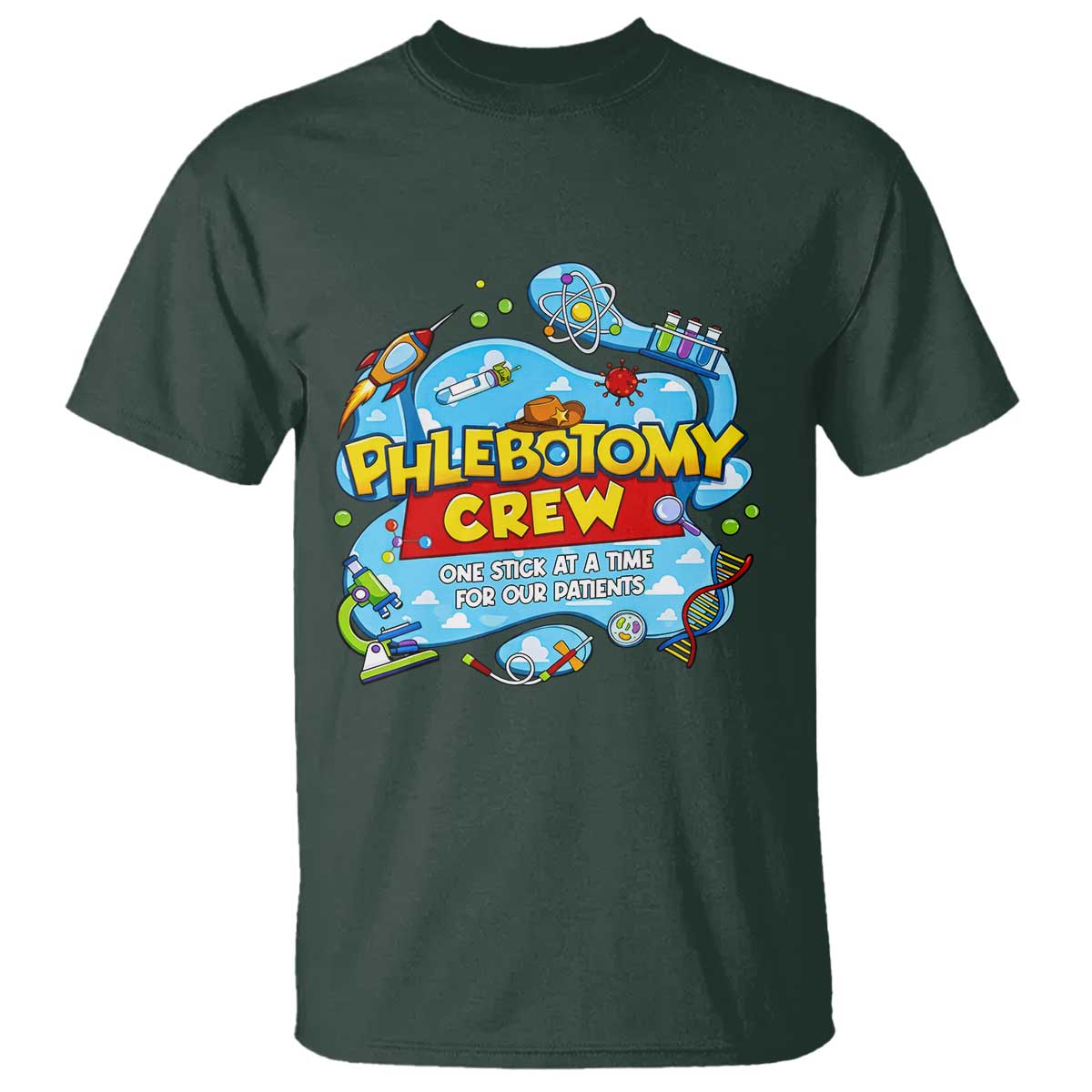 Phlebotomy Crew Lab Week 2026 T Shirt One Stick At A Time Funny Phlebotomist Healthcare Lab