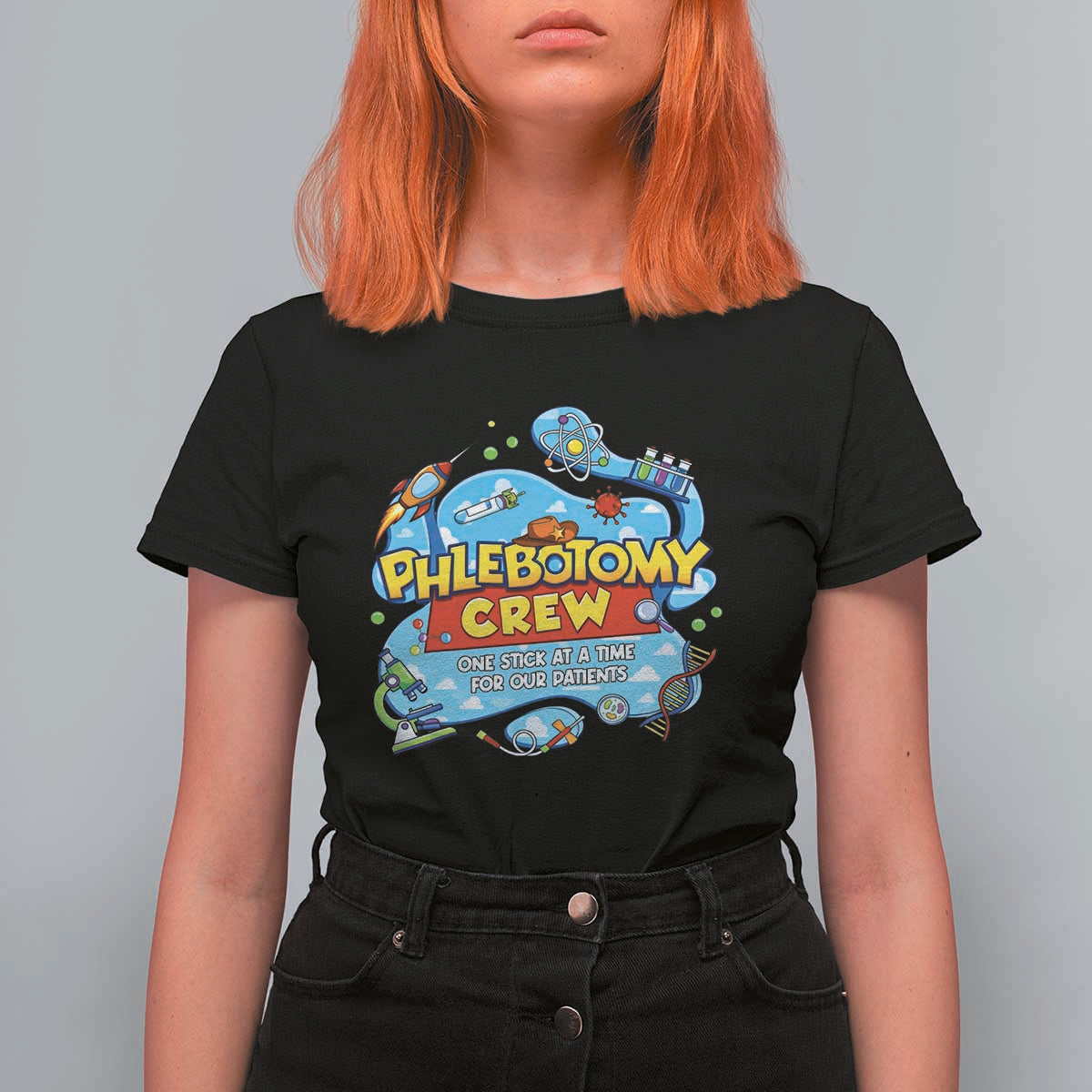 Phlebotomy Crew Lab Week 2026 T Shirt For Women One Stick At A Time Funny Phlebotomist Healthcare Lab