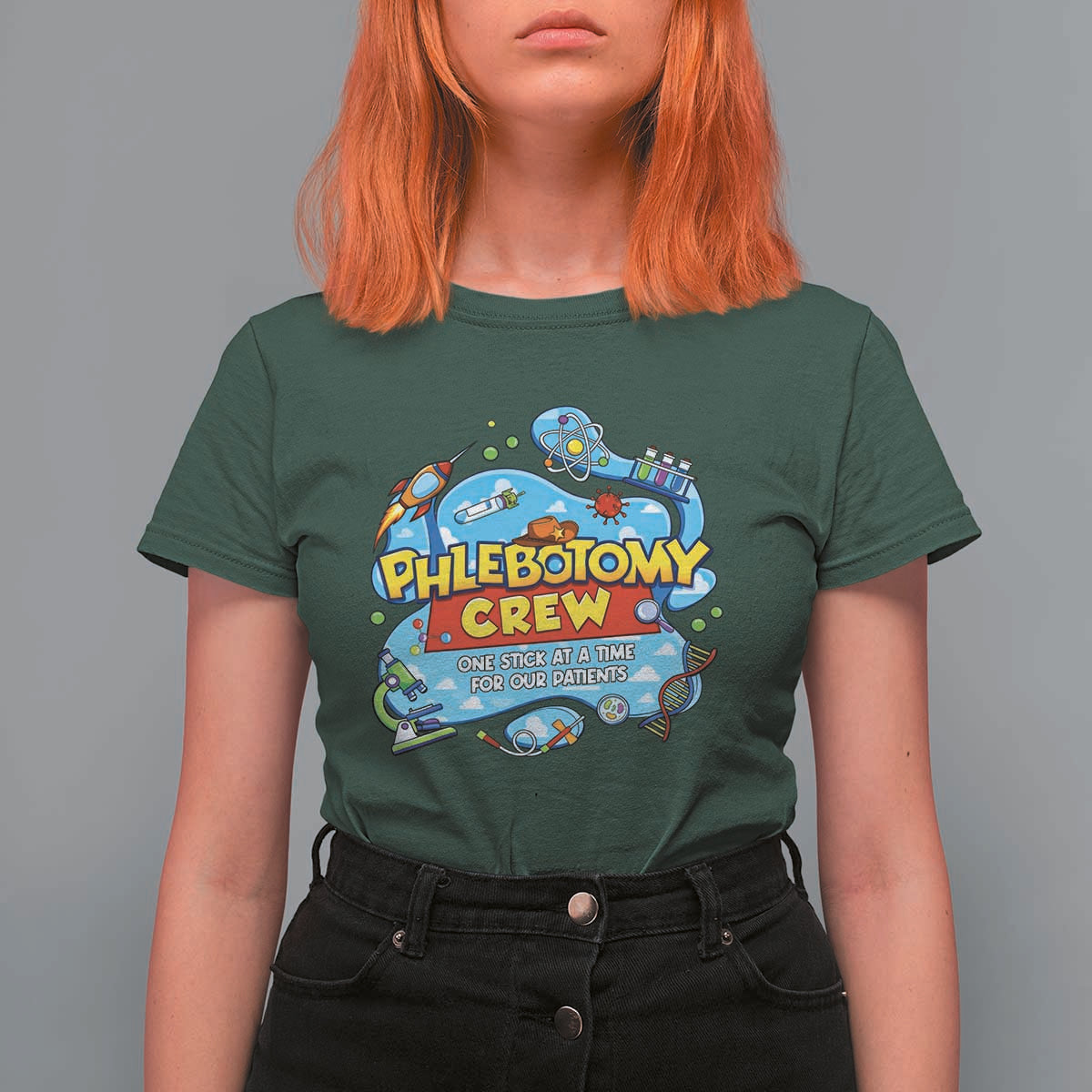 Phlebotomy Crew Lab Week 2026 T Shirt For Women One Stick At A Time Funny Phlebotomist Healthcare Lab