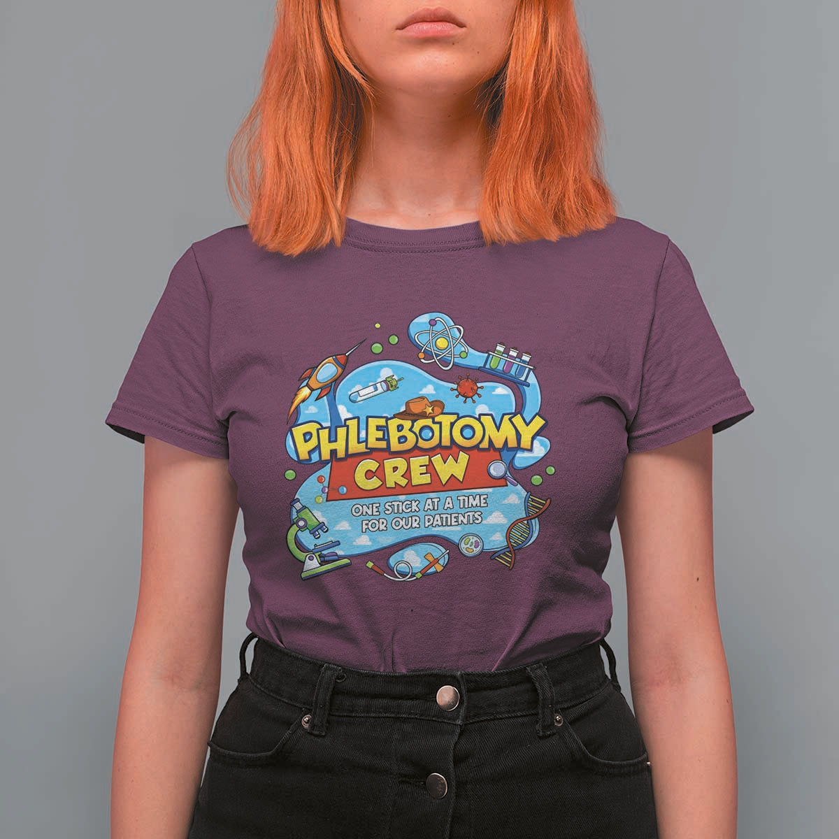 Phlebotomy Crew Lab Week 2026 T Shirt For Women One Stick At A Time Funny Phlebotomist Healthcare Lab