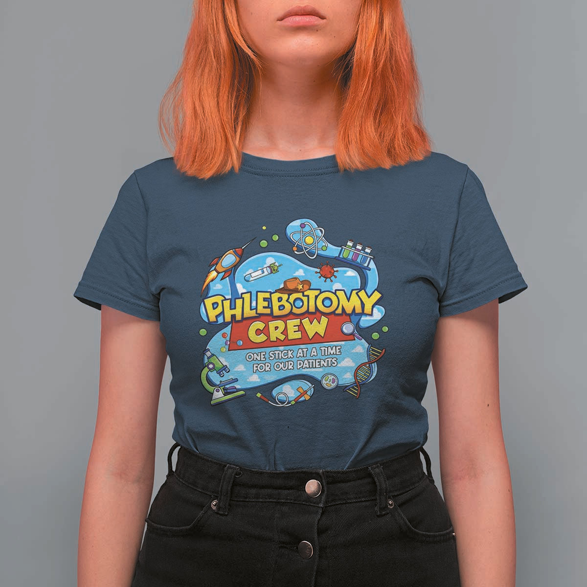 Phlebotomy Crew Lab Week 2026 T Shirt For Women One Stick At A Time Funny Phlebotomist Healthcare Lab