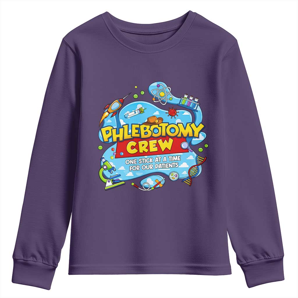 Phlebotomy Crew Lab Week 2026 Youth Sweatshirt One Stick At A Time Funny Phlebotomist Healthcare Lab
