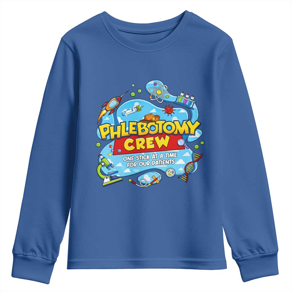 Phlebotomy Crew Lab Week 2026 Youth Sweatshirt One Stick At A Time Funny Phlebotomist Healthcare Lab
