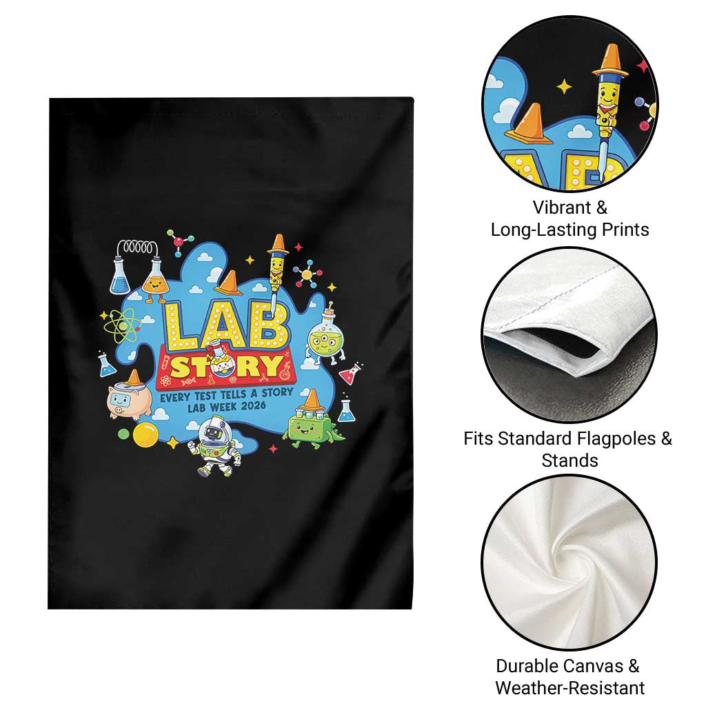 Lab Story Lab Week 2026 Celebration Garden Flag Every Test Tells a Story Medical Lab Tech Appreciation Gift