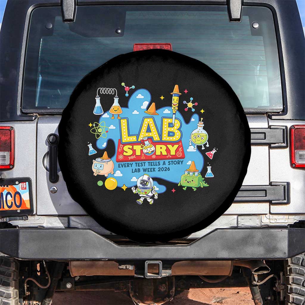Lab Story Lab Week 2026 Celebration Spare Tire Cover Every Test Tells a Story Medical Lab Tech Appreciation Gift