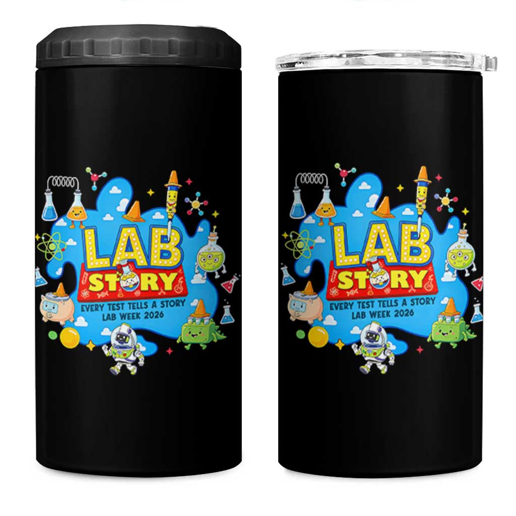 Lab Story Lab Week 2026 Celebration 4 in 1 Can Cooler Tumbler Every Test Tells a Story Medical Lab Tech Appreciation Gift