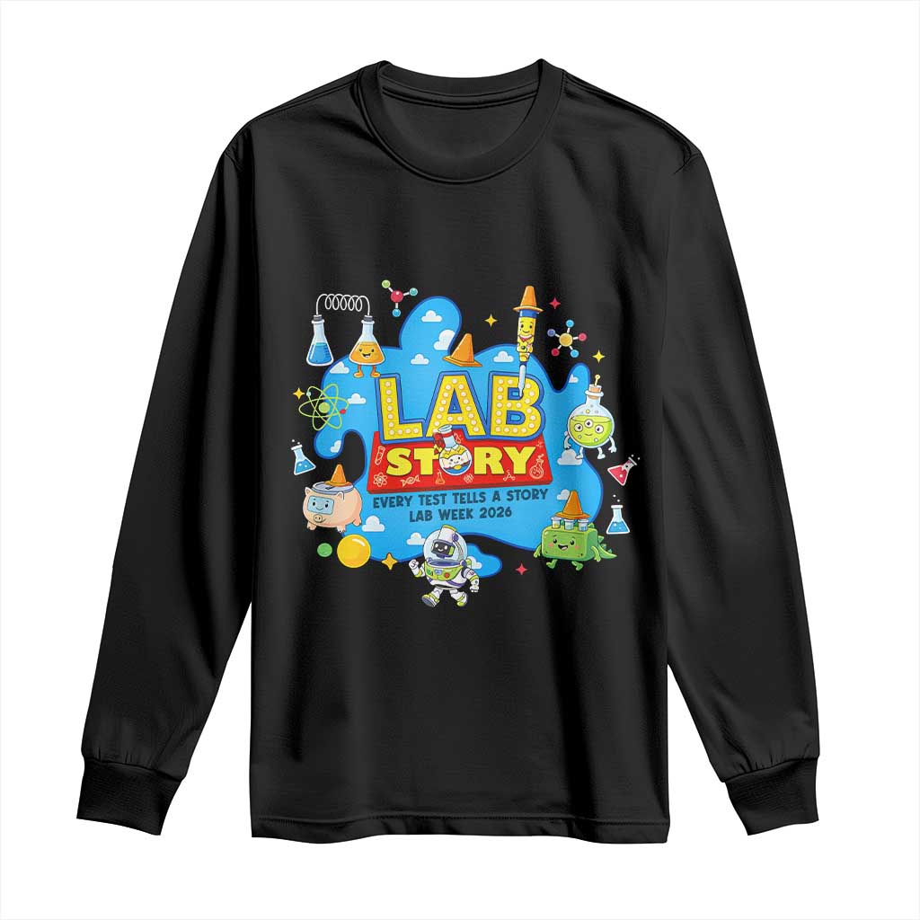 Lab Story Lab Week 2026 Celebration Long Sleeve Shirt Every Test Tells a Story Medical Lab Tech Appreciation Gift