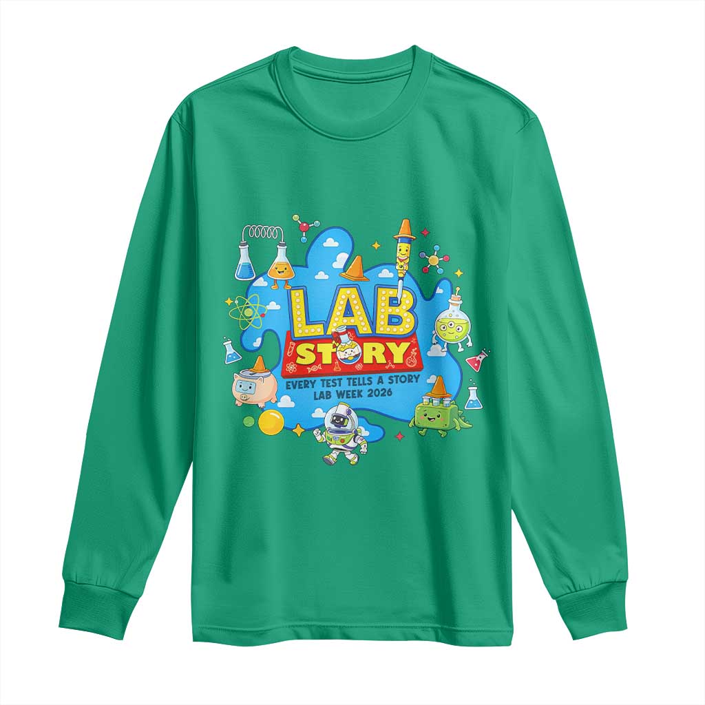 Lab Story Lab Week 2026 Celebration Long Sleeve Shirt Every Test Tells a Story Medical Lab Tech Appreciation Gift