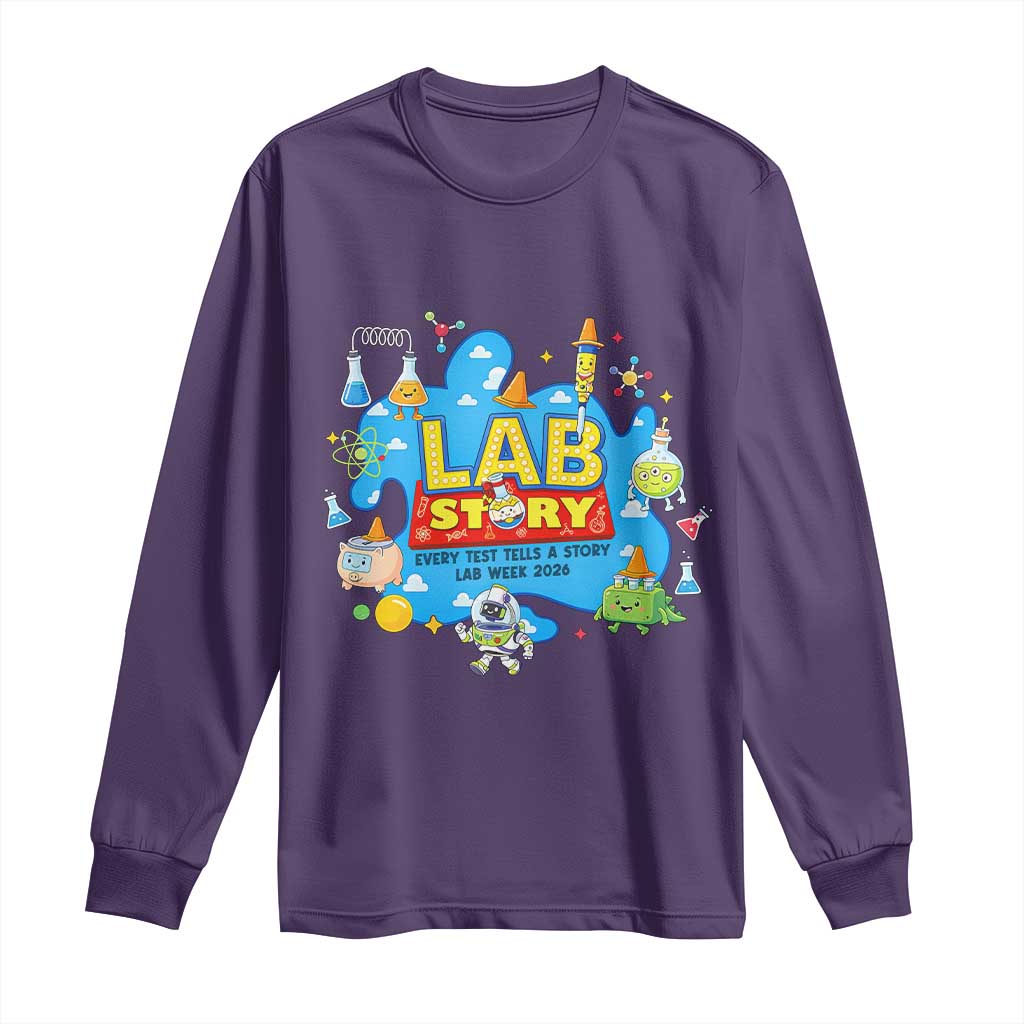 Lab Story Lab Week 2026 Celebration Long Sleeve Shirt Every Test Tells a Story Medical Lab Tech Appreciation Gift