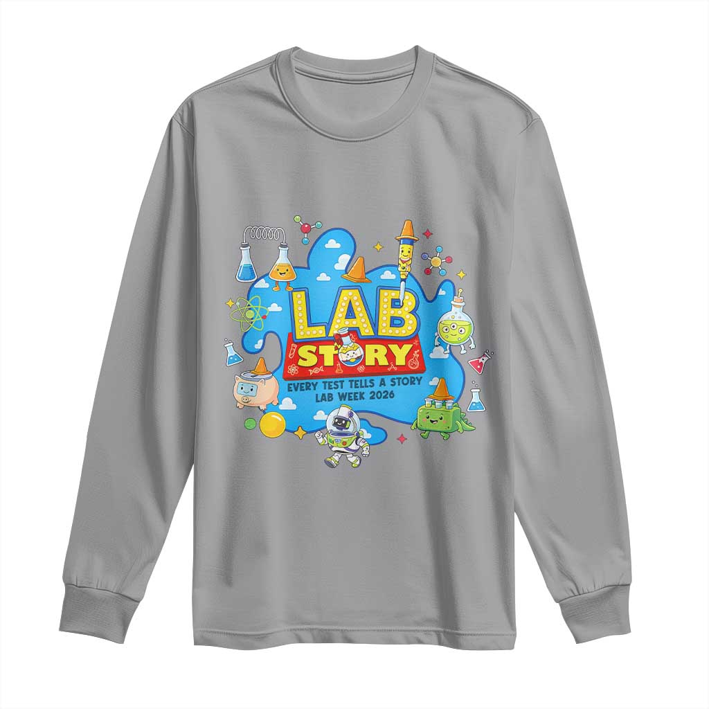 Lab Story Lab Week 2026 Celebration Long Sleeve Shirt Every Test Tells a Story Medical Lab Tech Appreciation Gift