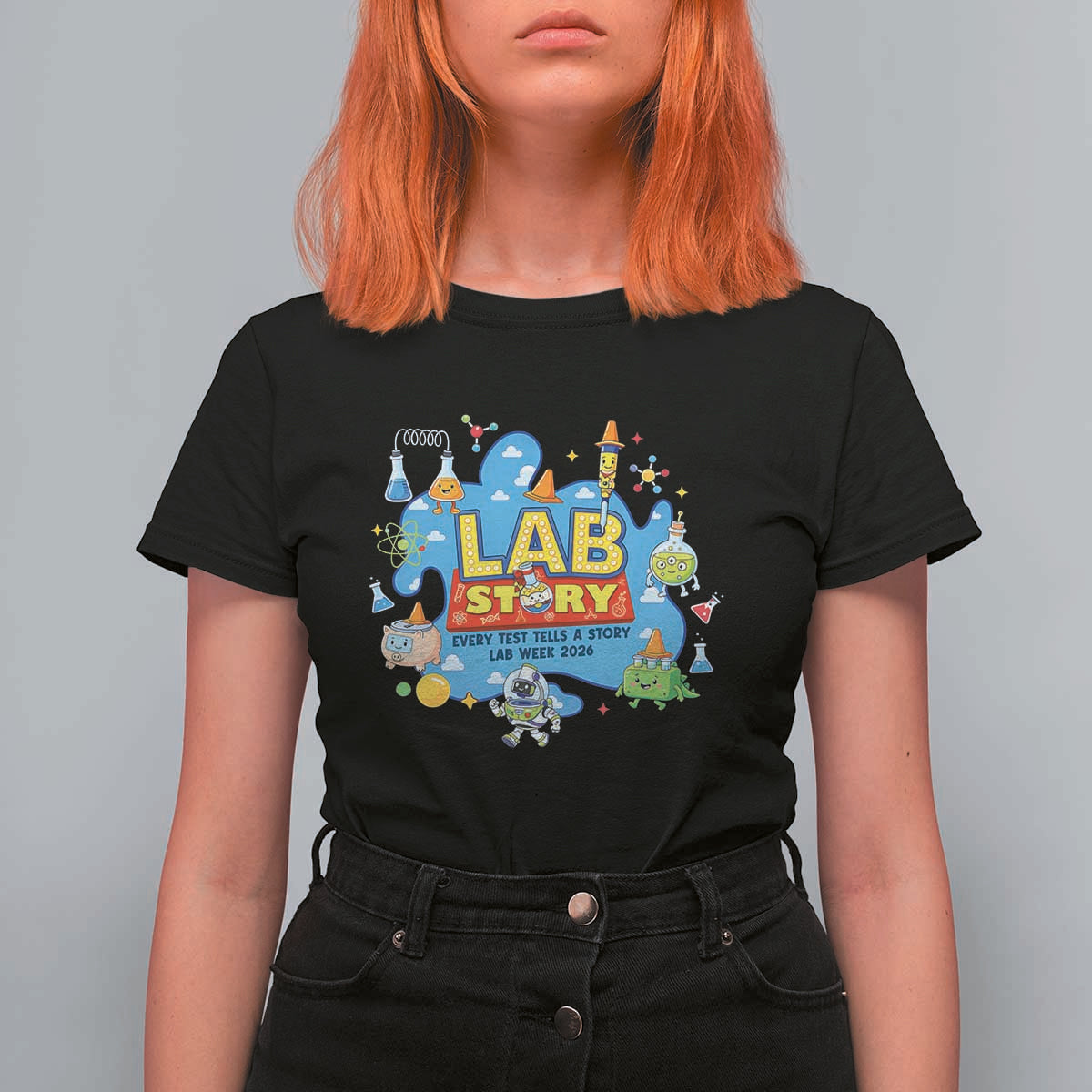Lab Story Lab Week 2026 Celebration T Shirt For Women Every Test Tells a Story Medical Lab Tech Appreciation Gift